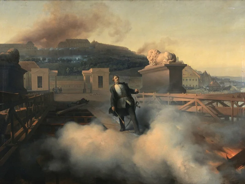 1812-Fritz L'Allemand - Il colonnello Alnock sul Ponte delle Catene di Budapest